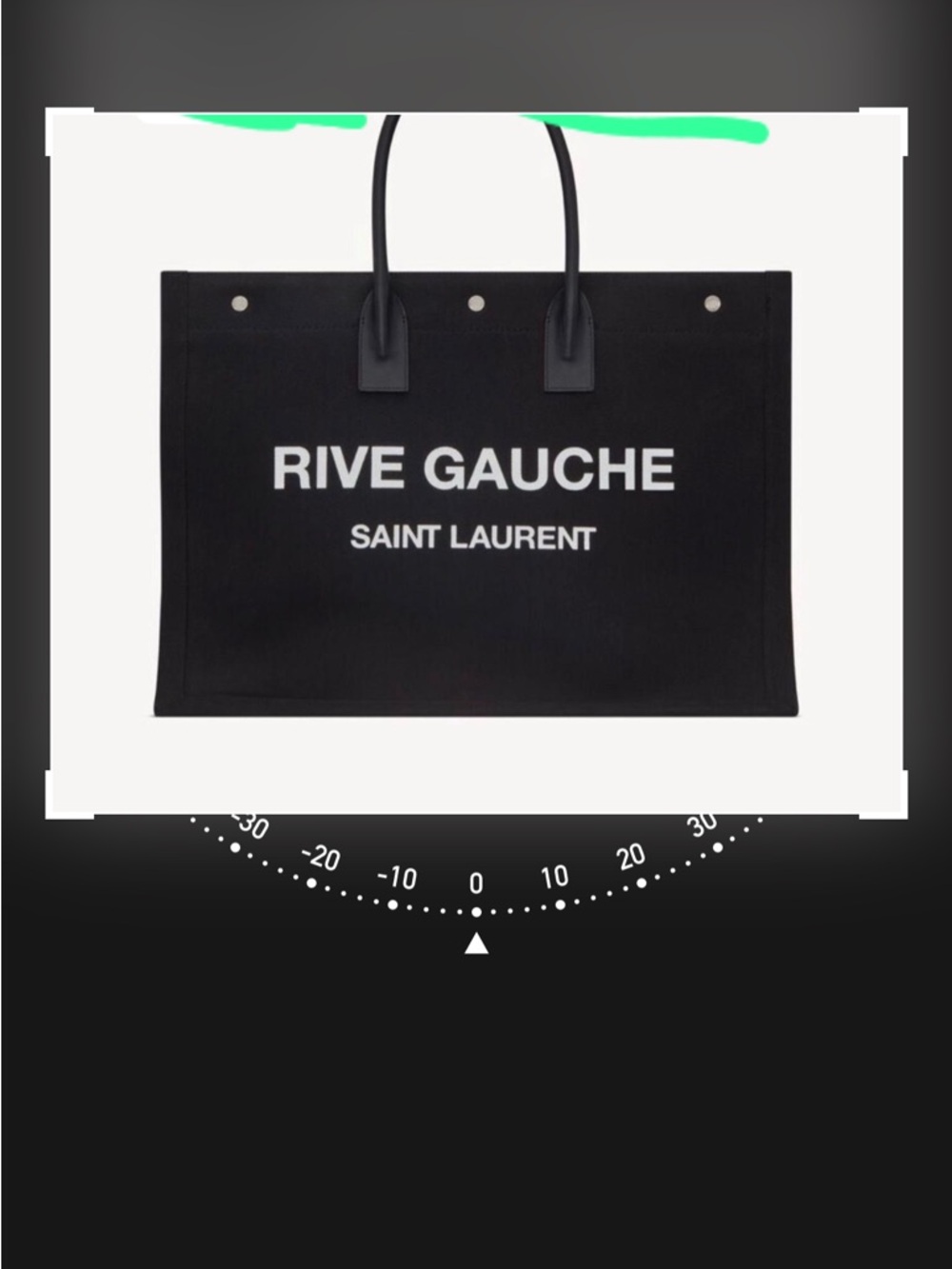 Saint Laurent Black Canvas Rive Gauche Tote with White Logo